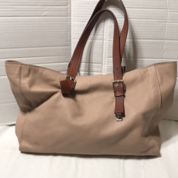 Pittards Soho Carryall leather totewith adjustable straps. Made in England. EUC - Picture 7 of 9